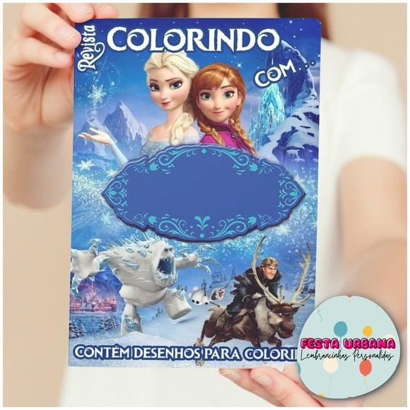 Livro de Colorir s Frozen Ana E Elsa Tam G 15x21 Cm Personalizado