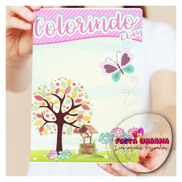 Livro de Colorir s Jardim Encantado Tam G 15x21 Cm Personalizado 