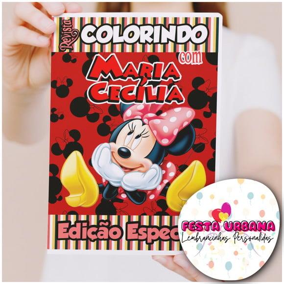Livro de Colorir s Minnie Tam G 15x21 Cm Personalizado | Kit Colo