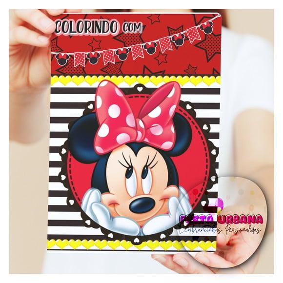 Livro de Colorir s Minnie Tam G 15x21 Cm Personalizado | Kit Colo