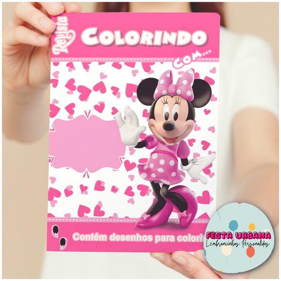 Livro de Colorir s Minnie Tam G 15x21 Cm Personalizado | Kit Colo