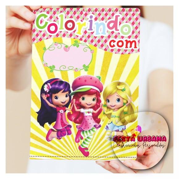 Livro de Colorir s Moranguinho Tam G 15x21 Cm Personalizado | Kit