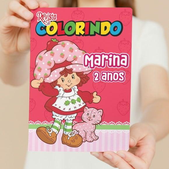 Livro de Colorir s Moranguinho Anos 80 Tam G 15x21 cm Personaliza