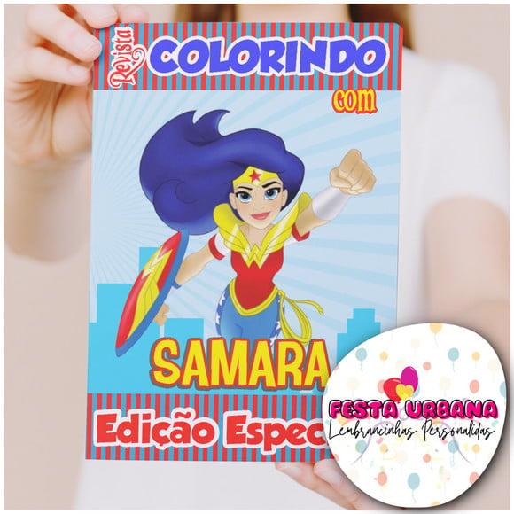 Livro de Colorir s Mulher Maravilha Personalizado | Kit Colorir I