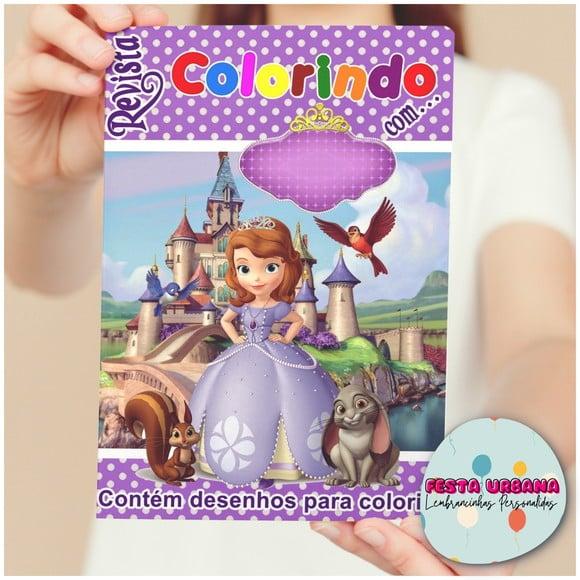 Livro de Colorir s Princesa Sofia Tam G 15x21 Cm Personalizado | 