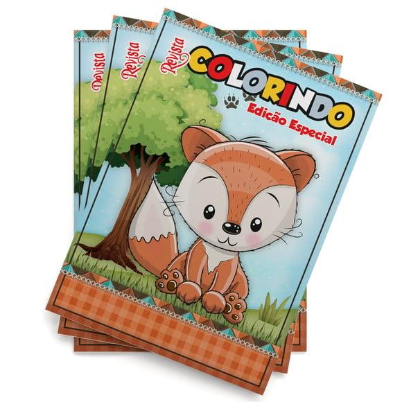 Livro de Colorir s Raposinha Tam 14x10 cm Personalizado | Kit Col