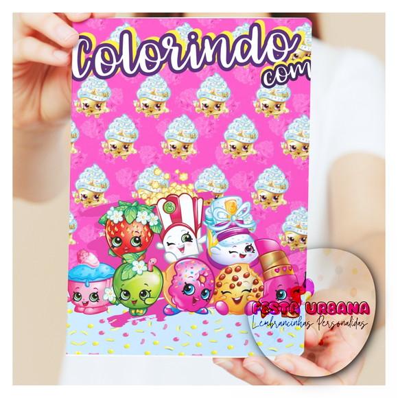 Livro de Colorir s Shopkins Tam G 15x21 Cm Personalizado | Kit Co