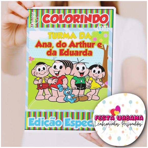 Livro de Colorir s Turma Da Mônica Tam G 15x21 Cm Personalizado 