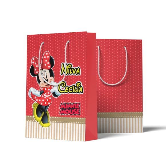 Sacolinha Personalizada Personalizada Minnie Vermelha | Lembranci