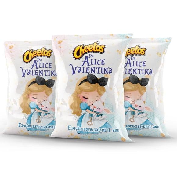 Salgadinho Cheetos Personalizado Alice no País das Maravilha | L