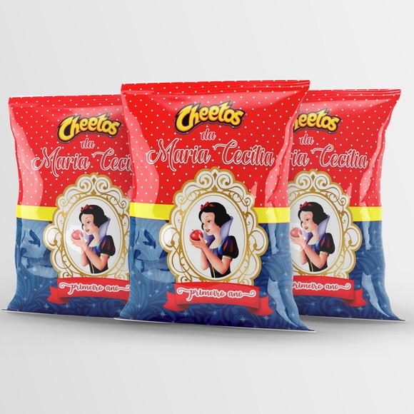 Salgadinho Cheetos Personalizado Branca de Neve | Lembrancinha Fe