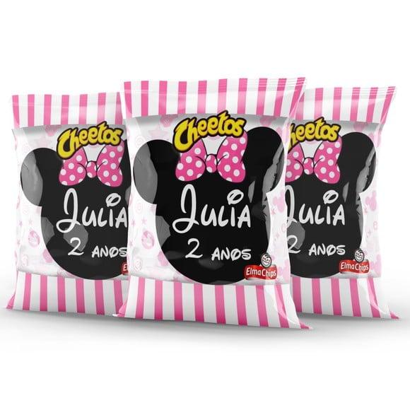 Salgadinho Cheetos Personalizado Minnie Rosa | Lembrancinha Festa