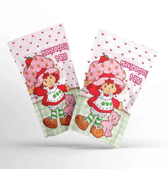Saquinho Metalizado Ziplock Moranguinho G 12 x 20 cm Personalizad