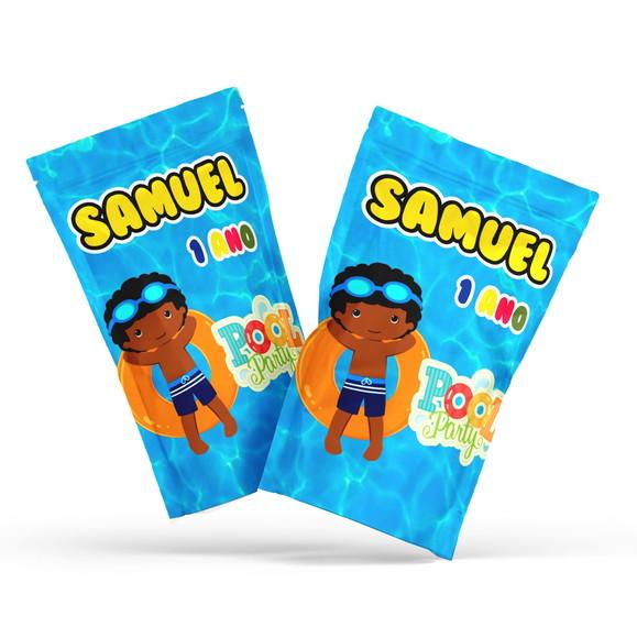 Saquinho Metalizado Ziplock Pool Party Menino G 12 X20 cm Persona