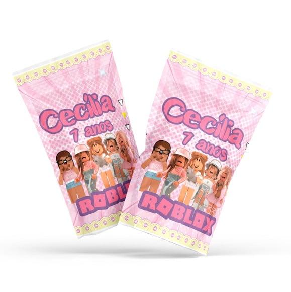 Saquinho Metalizado Ziplock Roblox Rosa Menina G 12 X20 cm Person
