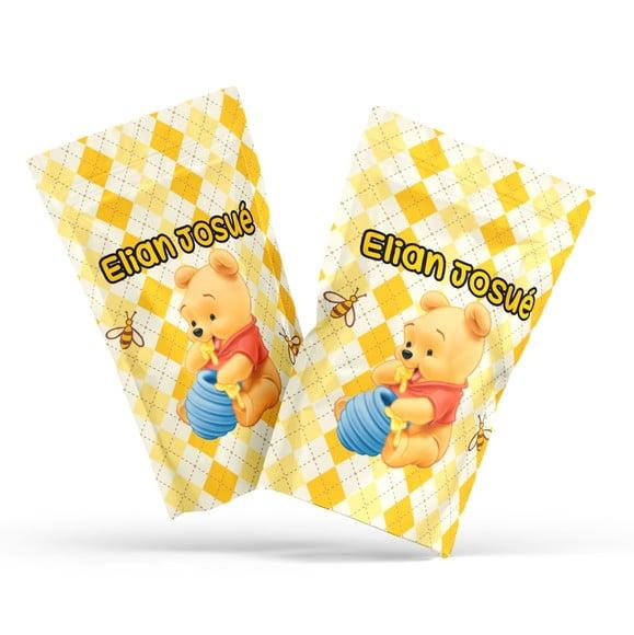 Saquinho Metalizado Ziplock Ursinho Pooh G 12 X20 cm Personalizad