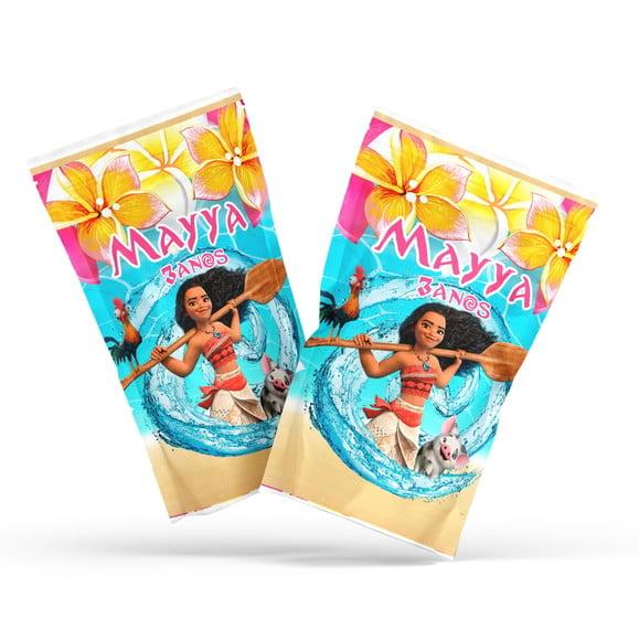 Saquinho Metalizado Ziplock Zip Lock Moana G 12 X20 cm Personaliz