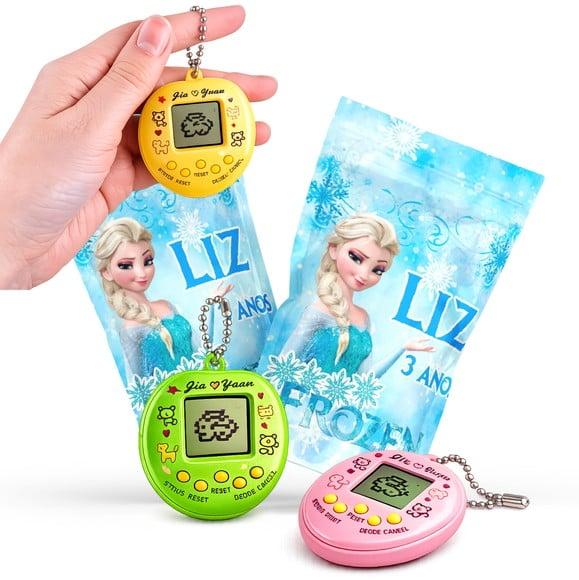 Saquinho Metalizado Ziplock Tamagotchi Frozen Bichinho Virtual no