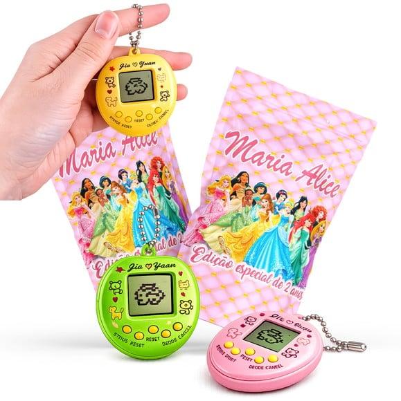 Saquinho Metalizado Ziplock Tamagotchi Princesas Bichinho Virtual