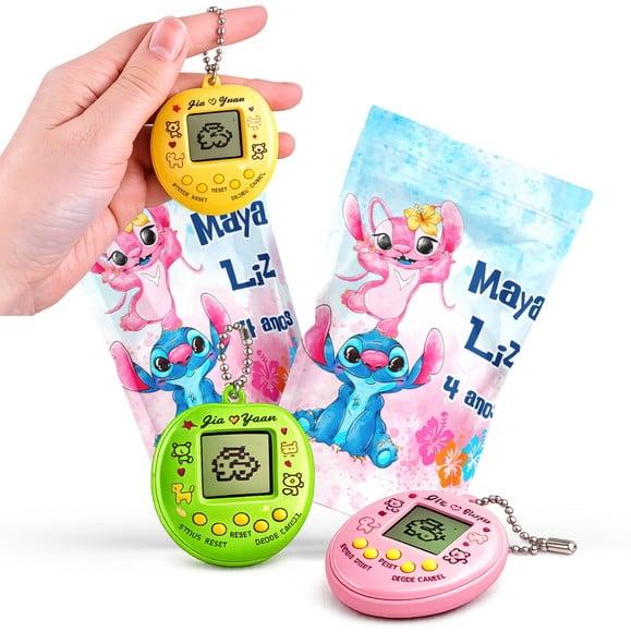 Saquinho Metalizado Ziplock Tamagotchi Stitch e Angel Bichinho Vi