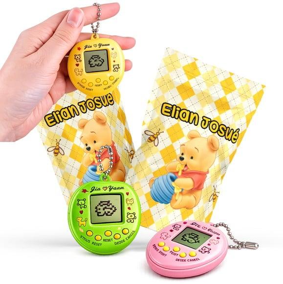 Saquinho Metalizado Ziplock Tamagotchi Ursinho Pooh Bichinho Virt