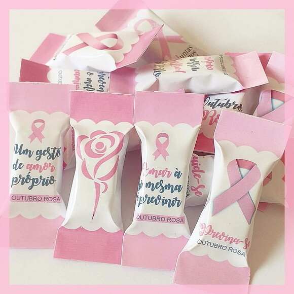 Balinha Outubro Rosa Personalizada | Lembrancinha Evento