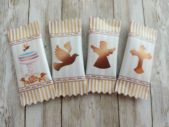 Bala Personalizada Batizado Dourado | Lembrancinha Festa Infantil