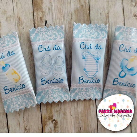Bala Personalizada Chá de Bebê Azul | Lembrancinha Festa Infant
