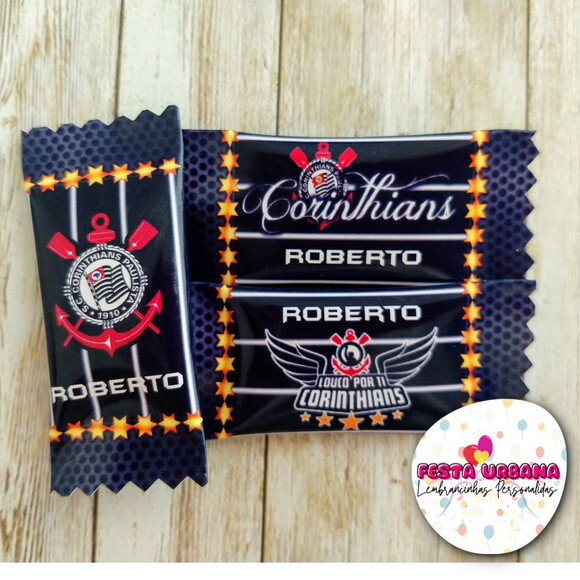 Bala Personalizada Corinthians | Lembrancinha Festa Infantil