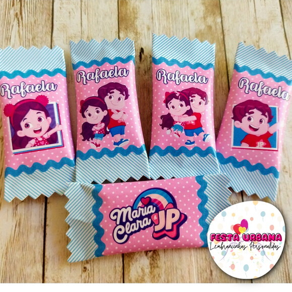 Bala Personalizada Maria Clara e JP | Lembrancinha Festa Infantil