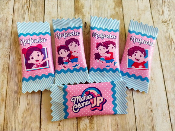 Bala Personalizada Maria Clara e JP | Lembrancinha Festa Infantil
