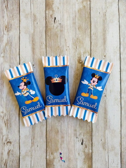 Bala Personalizada Mickey Realeza | Lembrancinha Festa Infantil