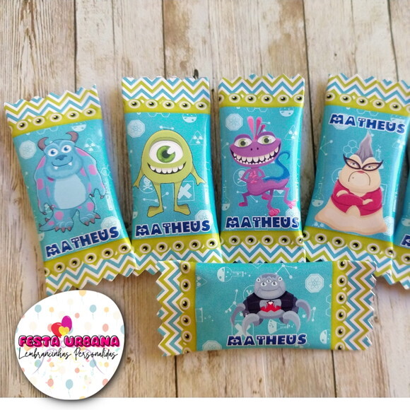 Bala Personalizada Monstros SA | Lembrancinha Festa Infantil