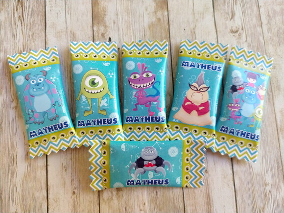 Bala Personalizada Monstros SA | Lembrancinha Festa Infantil