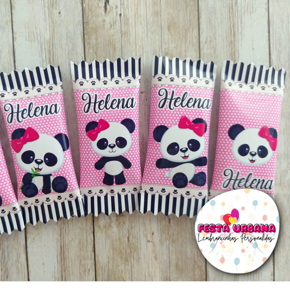 Bala Personalizada Panda Rosa | Lembrancinha Festa Infantil