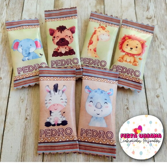 Bala Personalizada Safari Menino | Lembrancinha Festa Infantil