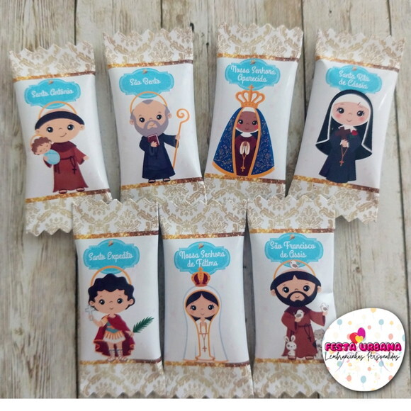 Bala Personalizada Santinhos | Lembrancinha Festa Infantil