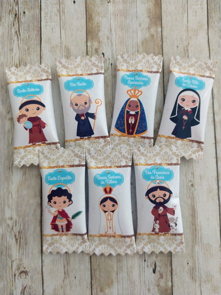 Bala Personalizada Santinhos | Lembrancinha Festa Infantil