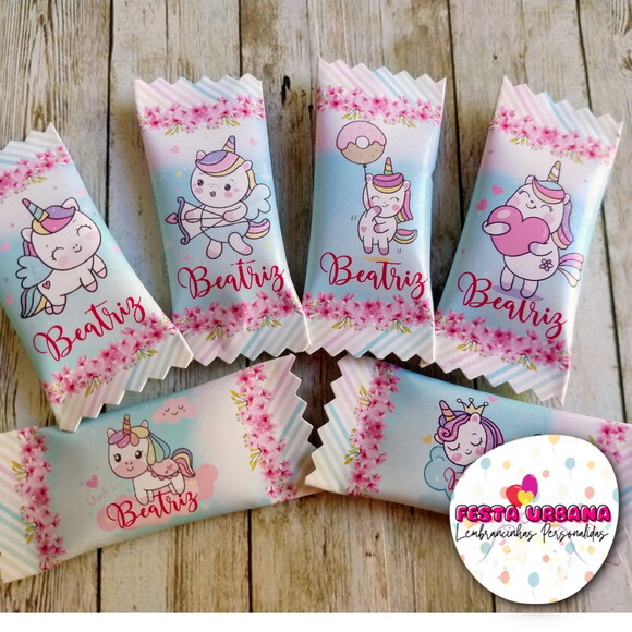 Bala Personalizada Unicórnio | Lembrancinha Festa Infantil