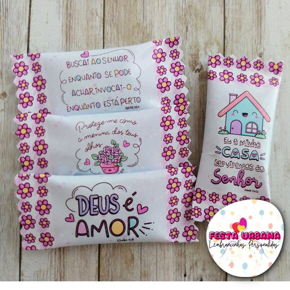 Bala Personalizada Versículos Bíblicos | Lembrancinha Festa Inf