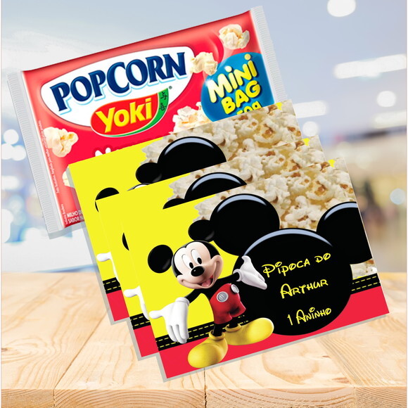 Rótulo Pipoca de Microondas Personalizado | Festa Infantil