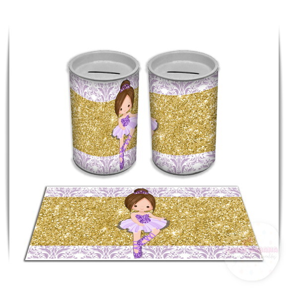 Adesivo Cofrinho Bailarina Lilás | Tubolata Festa Infantil