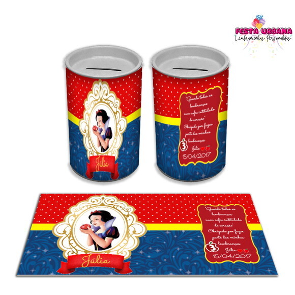 Adesivo Cofrinho Branca de Neve | Tubolata Festa Infantil