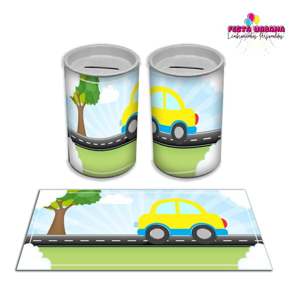 Adesivo Cofrinho Carrinho Brinquedos | Tubolata Festa Infantil
