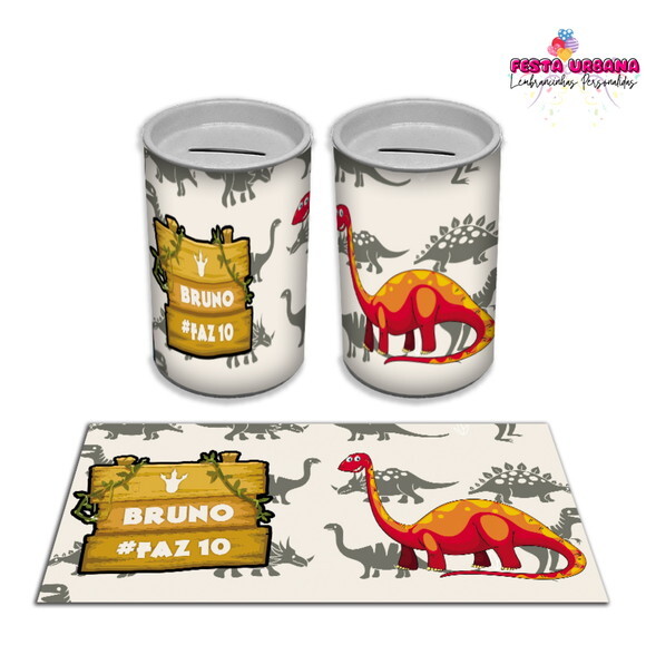 Adesivo Cofrinho Dinossauro Cute Baby | Tubolata Festa Infantil