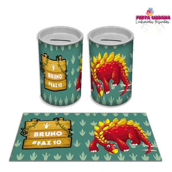 Adesivo Cofrinho Dinossauro Cute Baby | Tubolata Festa Infantil