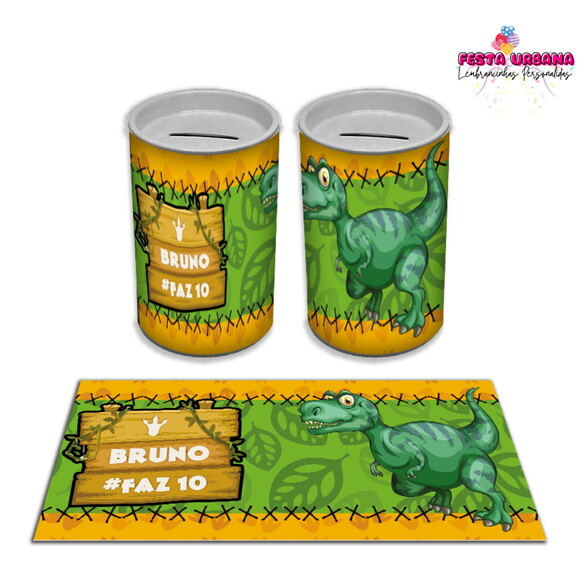 Adesivo Cofrinho Dinossauro Cute Baby | Tubolata Festa Infantil
