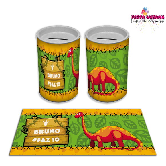 Adesivo Cofrinho Dinossauro Cute Baby | Tubolata Festa Infantil