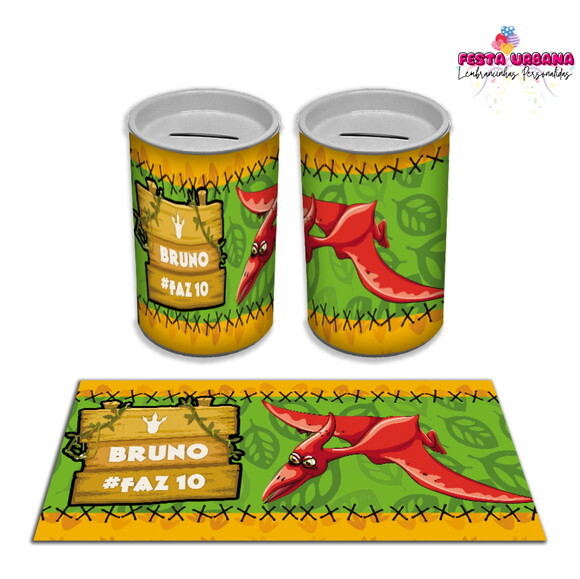 Adesivo Cofrinho Dinossauro Cute Baby | Tubolata Festa Infantil