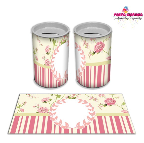 Adesivo Cofrinho Floral | Tubolata Festa Infantil